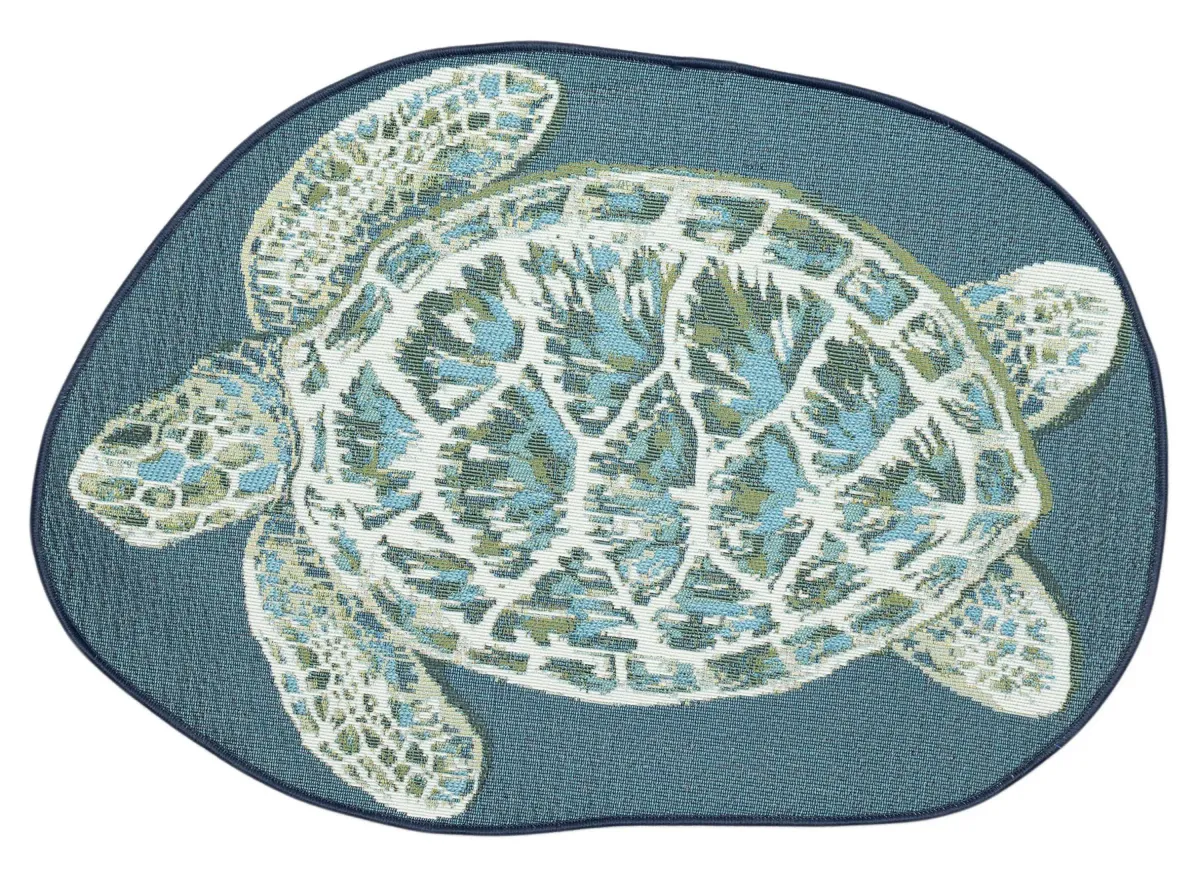 Esencia Seaturtle Mat in Blue by Trans-Ocean Import Co Inc