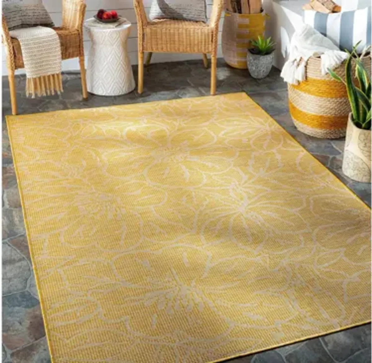 Pasadena Floral Indoor/Outdoor Runner Rug