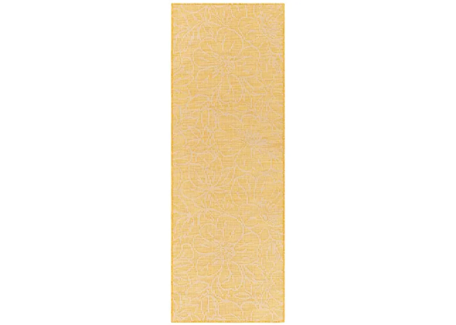 Pasadena Floral Indoor/Outdoor Runner Rug in Yellow by Surya