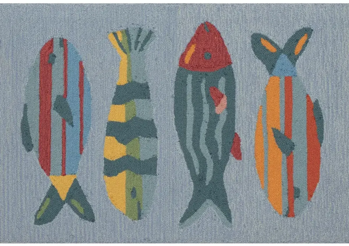 Frontporch Fishes Rug in Aqua by Trans-Ocean Import Co Inc