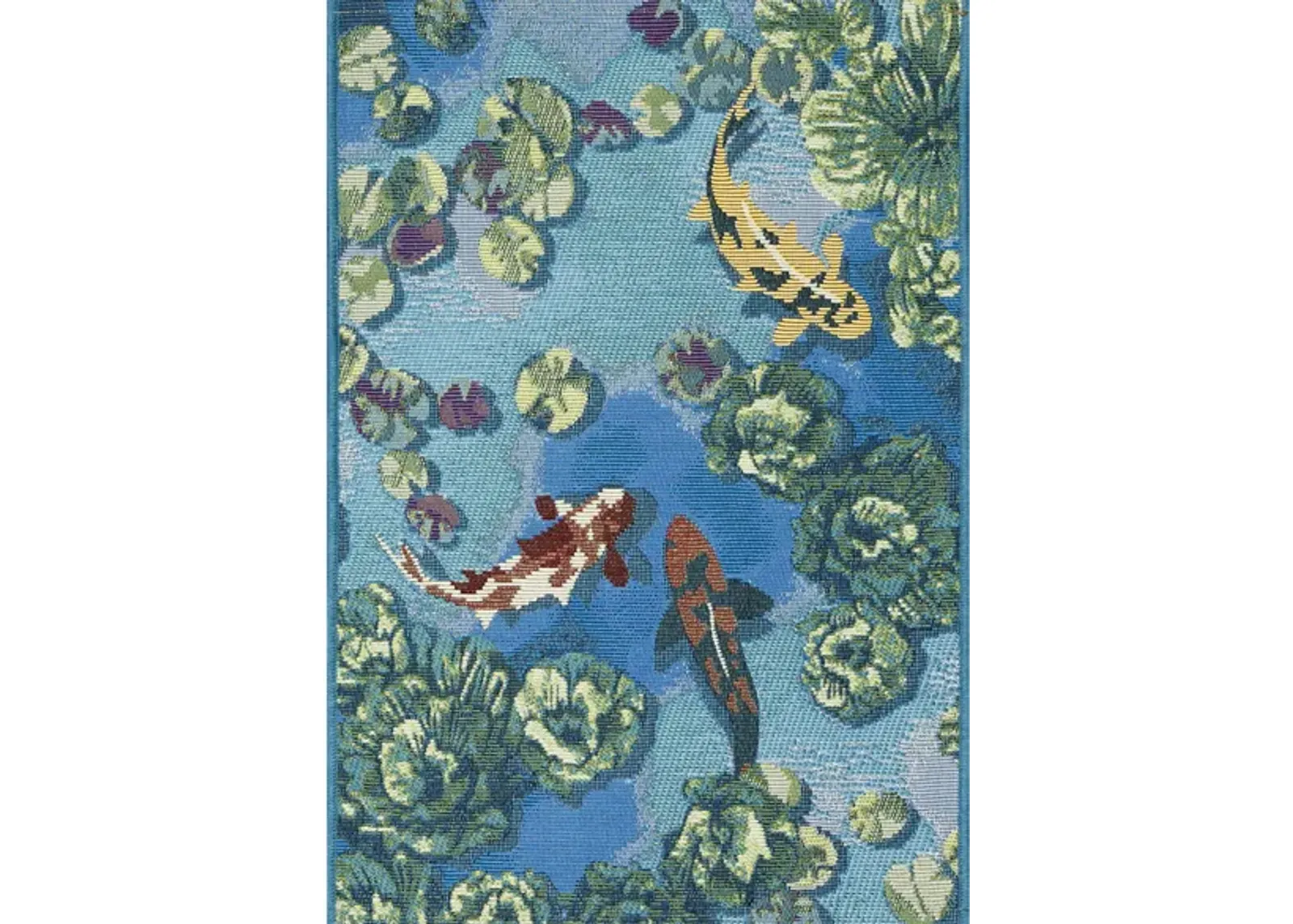 Esencia Koi Pond Mat in Aqua by Trans-Ocean Import Co Inc