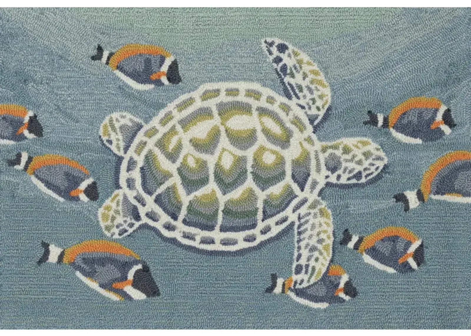 Frontporch Turtle And Fish Rug in Ocean by Trans-Ocean Import Co Inc