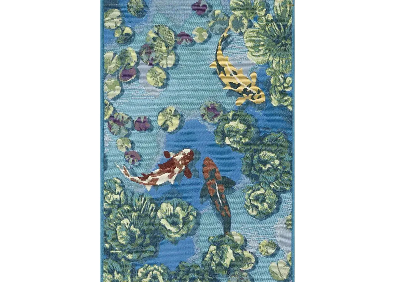 Esencia Koi Pond Mat in Aqua by Trans-Ocean Import Co Inc