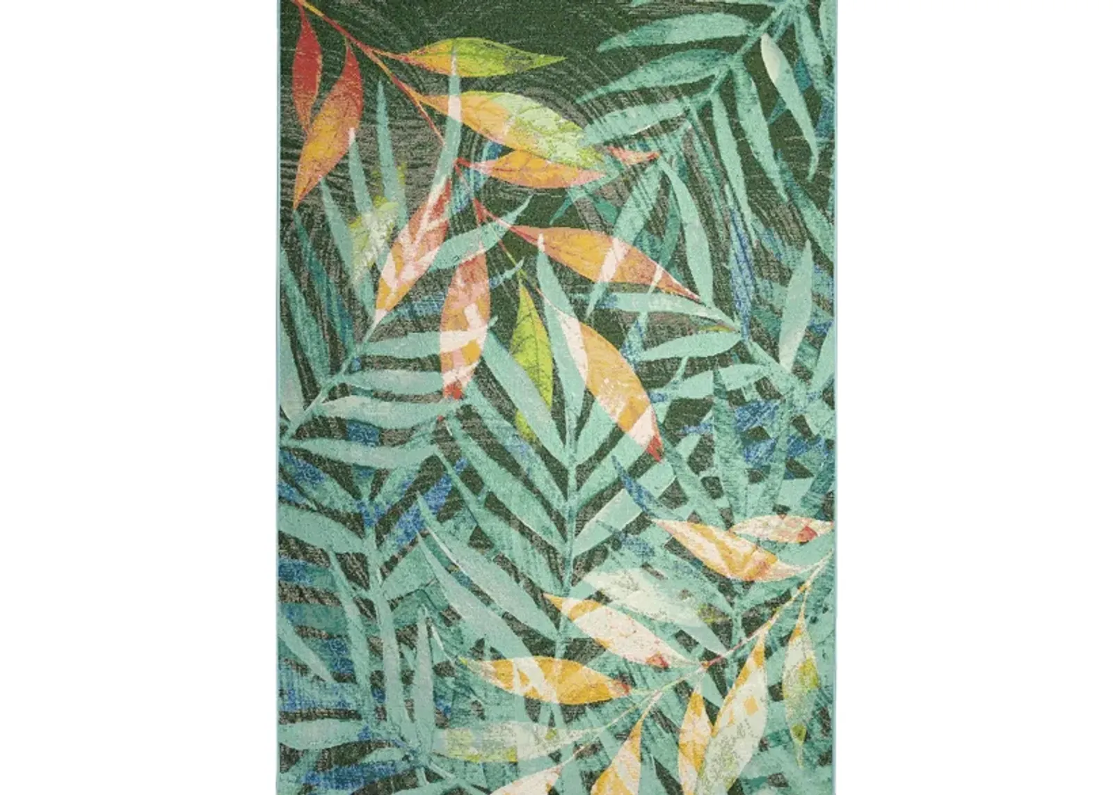 Marina Leaves Indoor/Outdoor Rug in Blue by Trans-Ocean Import Co Inc