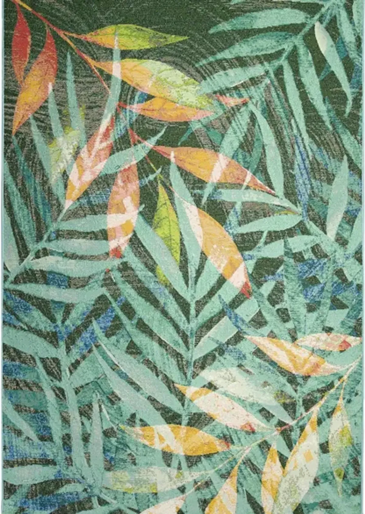 Marina Leaves Indoor/Outdoor Rug in Blue by Trans-Ocean Import Co Inc