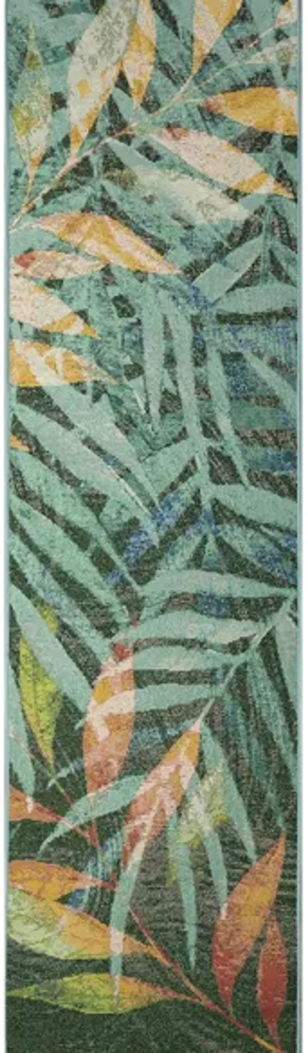 Marina Leaves Indoor/Outdoor Rug in Blue by Trans-Ocean Import Co Inc