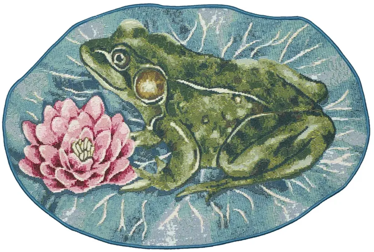 Esencia Frog And Lotus Mat in Green by Trans-Ocean Import Co Inc