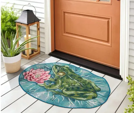 Esencia Frog And Lotus Mat in Green by Trans-Ocean Import Co Inc