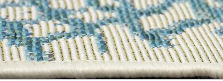 Esencia Coral Fan Mat in Aqua by Trans-Ocean Import Co Inc
