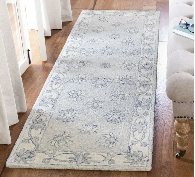 Katsuki Runner Rug in Light Blue & Ivory by Safavieh