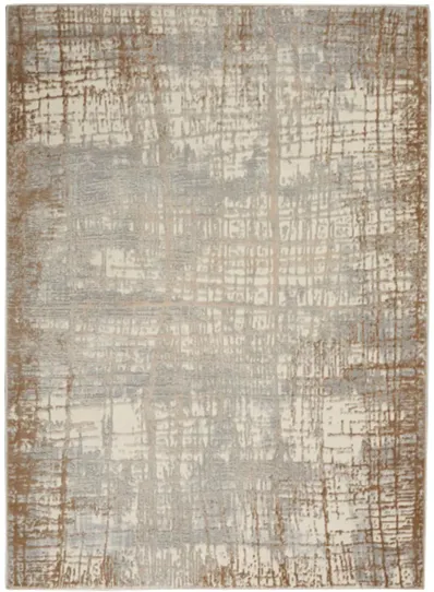 Rocky Road Area Rug in Ivory/Taupe by Nourison