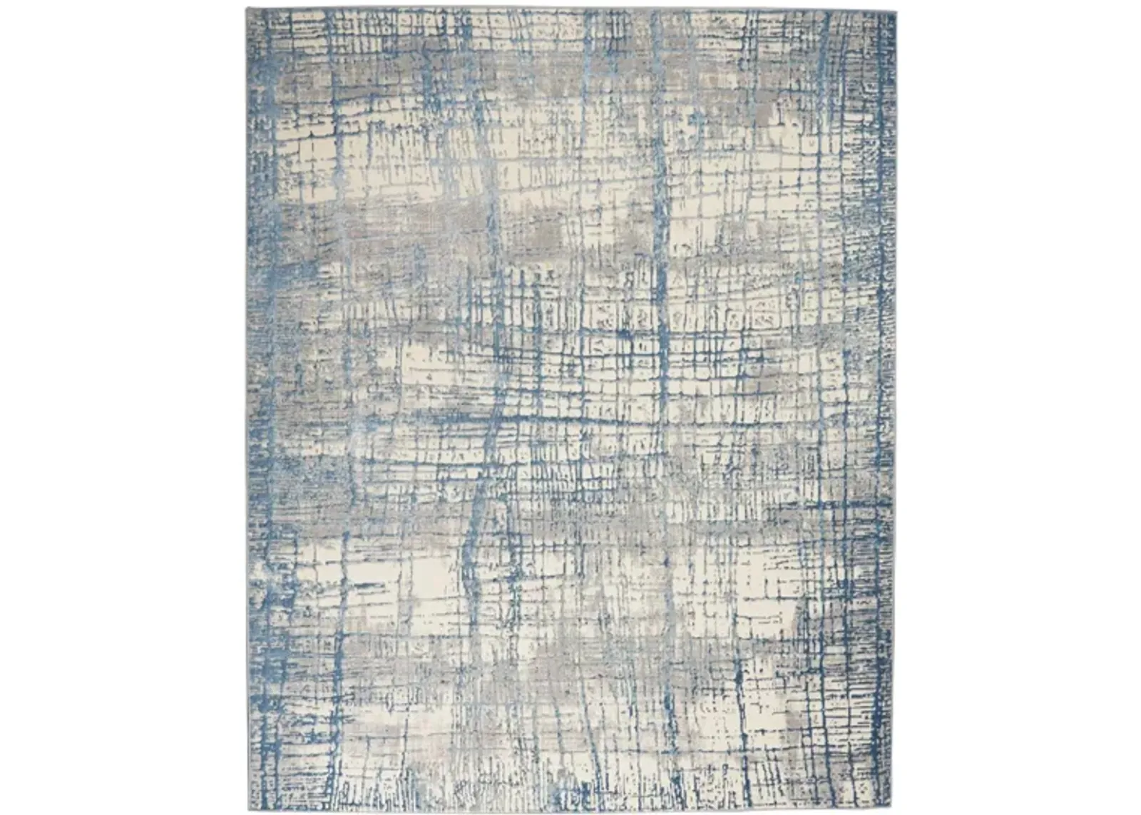 Rocky Road Area Rug in Ivory / Blue by Nourison