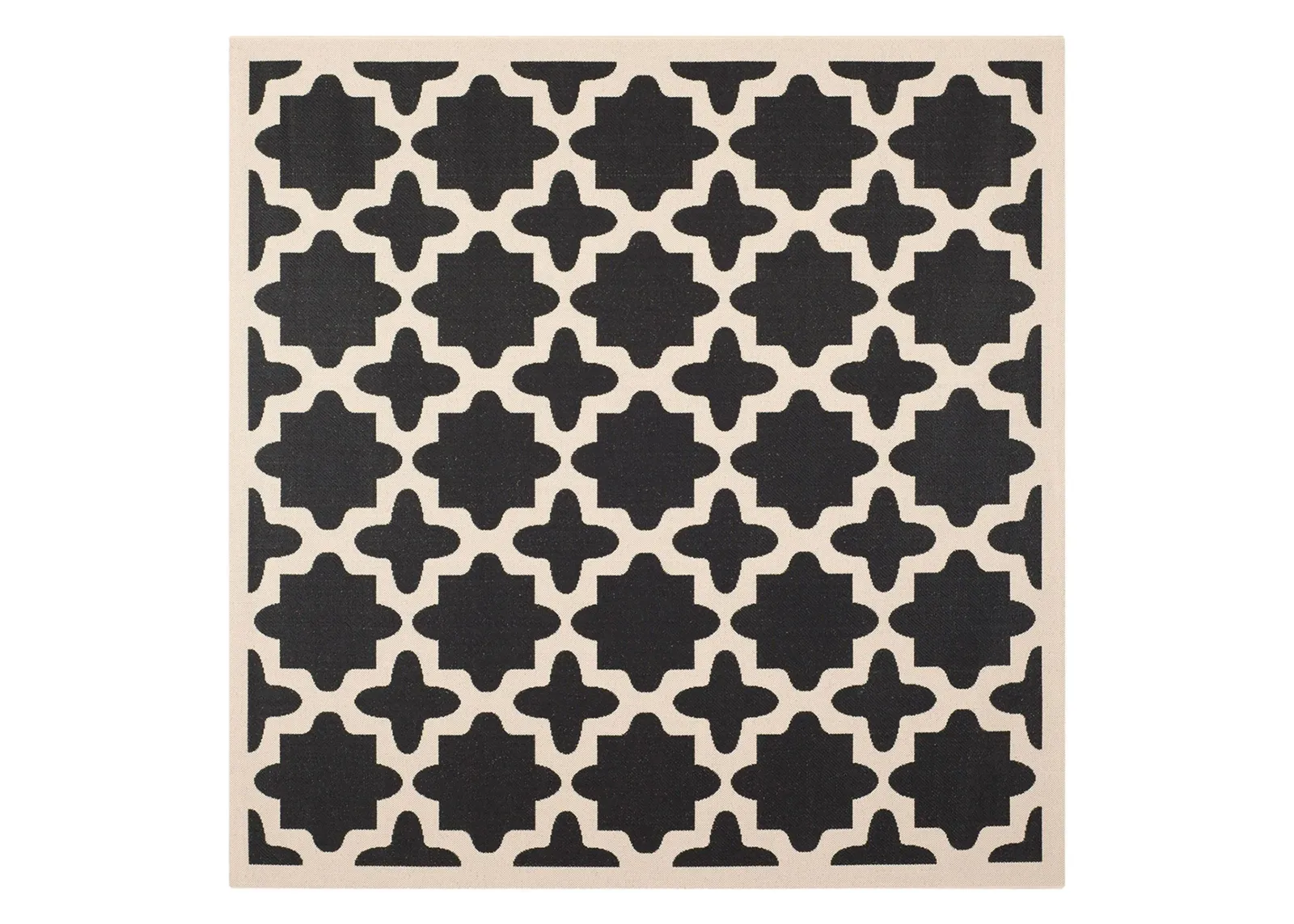 Courtyard Tile Indoor/Outdoor Area Rug in Black & Beige by Safavieh