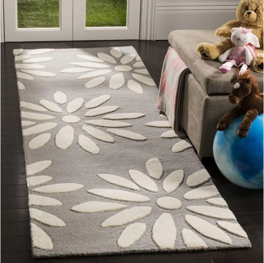 Brandon Kid's Area Rug in Gray/Ivory by Safavieh