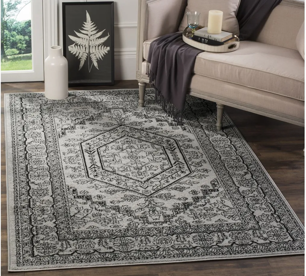 Adirondack Area Rug in Silver/Black by Safavieh