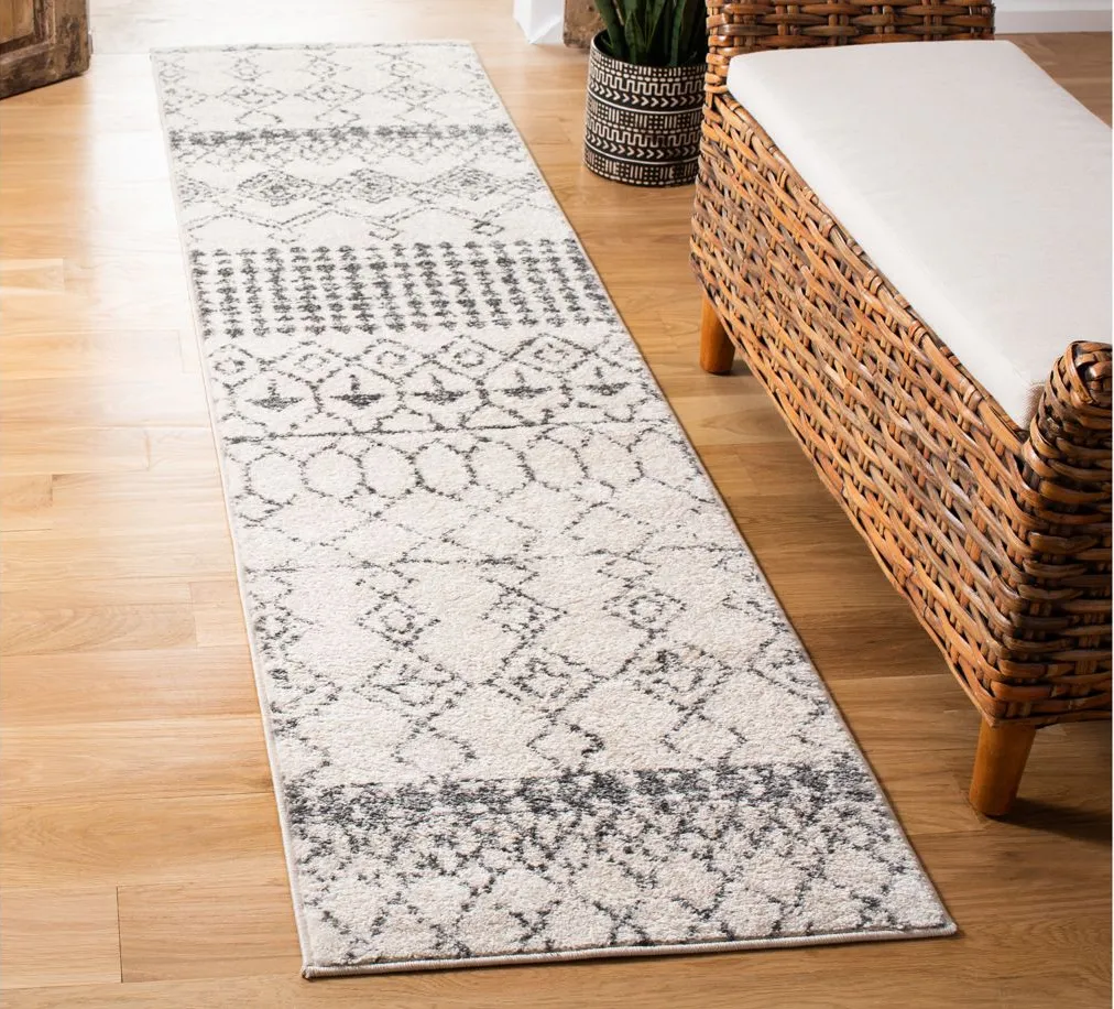 Tulum Runner Rug in Ivory/Gray by Safavieh