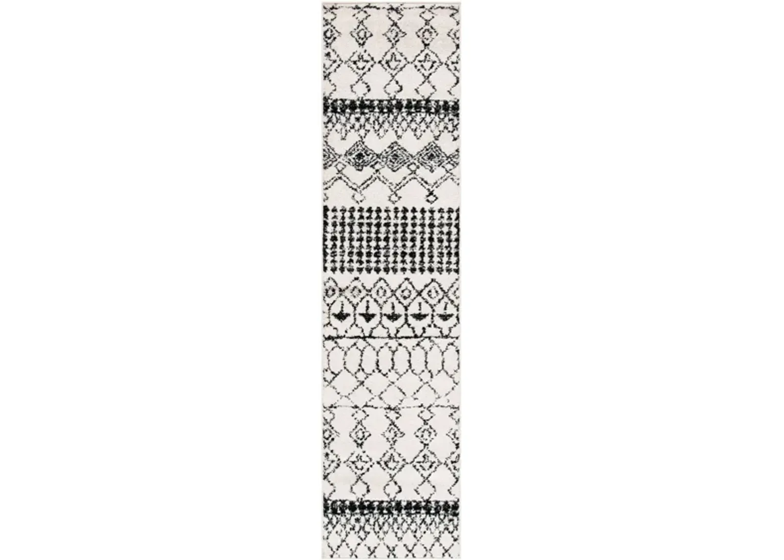 Tulum Runner Rug in Ivory/Black by Safavieh