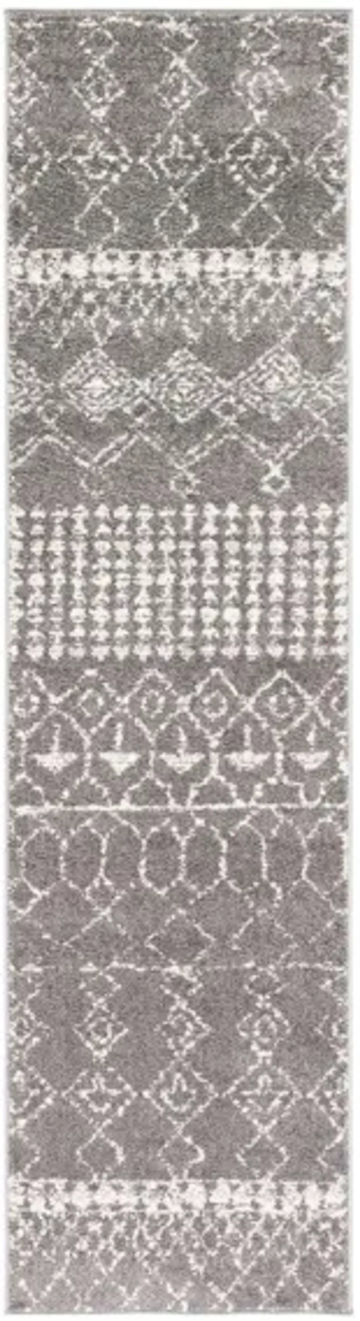 Tulum Runner Rug in Gray/Ivory by Safavieh