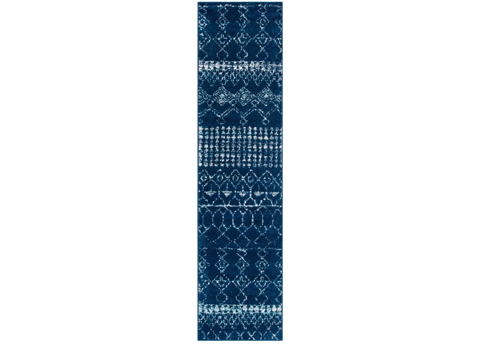 Tulum Runner Rug in Navy/Ivory by Safavieh