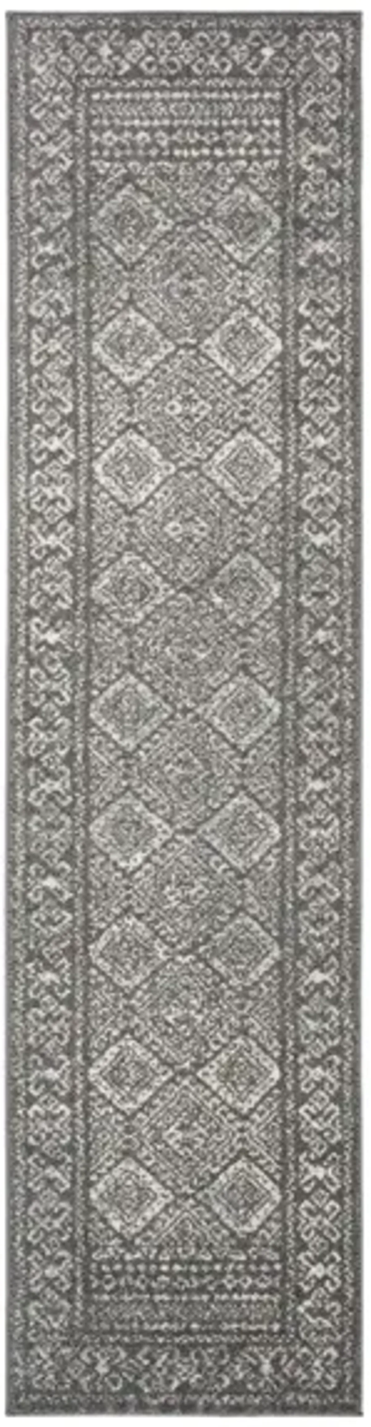 Tulum Runner Rug in Dark Gray/Ivory by Safavieh