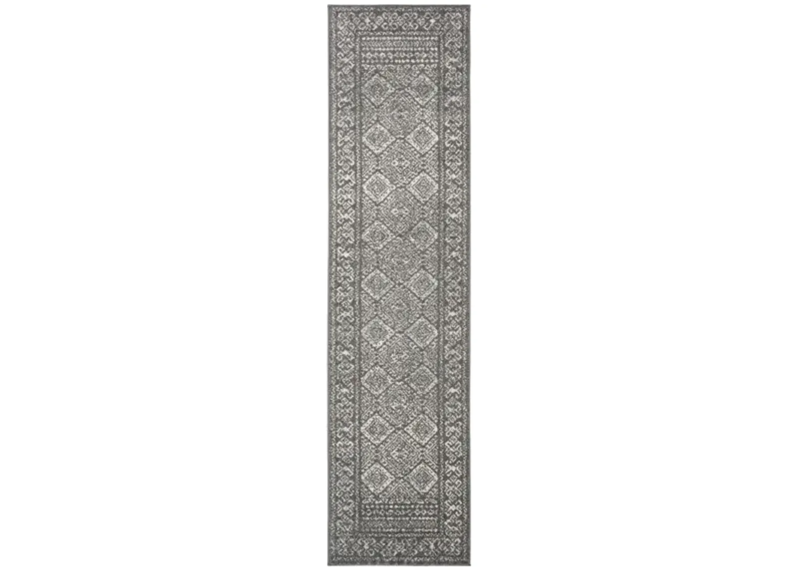 Tulum Runner Rug in Dark Gray/Ivory by Safavieh