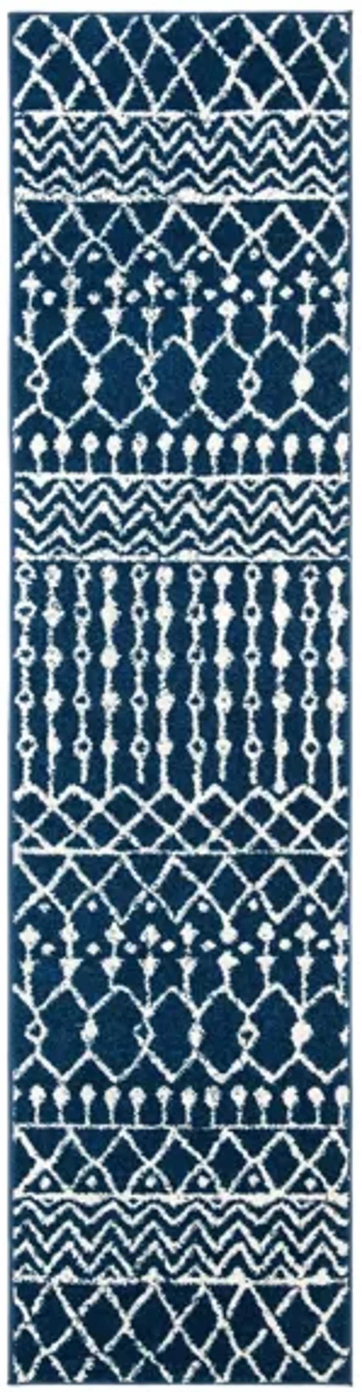 Tulum Runner Rug in Navy/Ivory by Safavieh