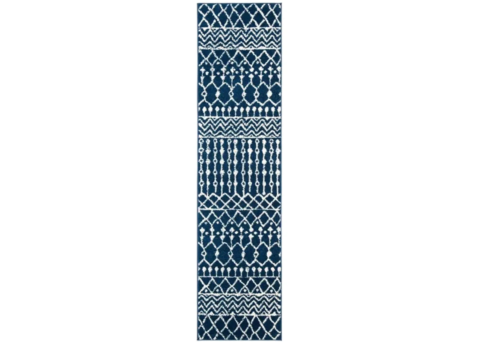 Tulum Runner Rug in Navy/Ivory by Safavieh