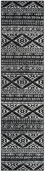 Tulum Runner Rug in Black/Ivory by Safavieh