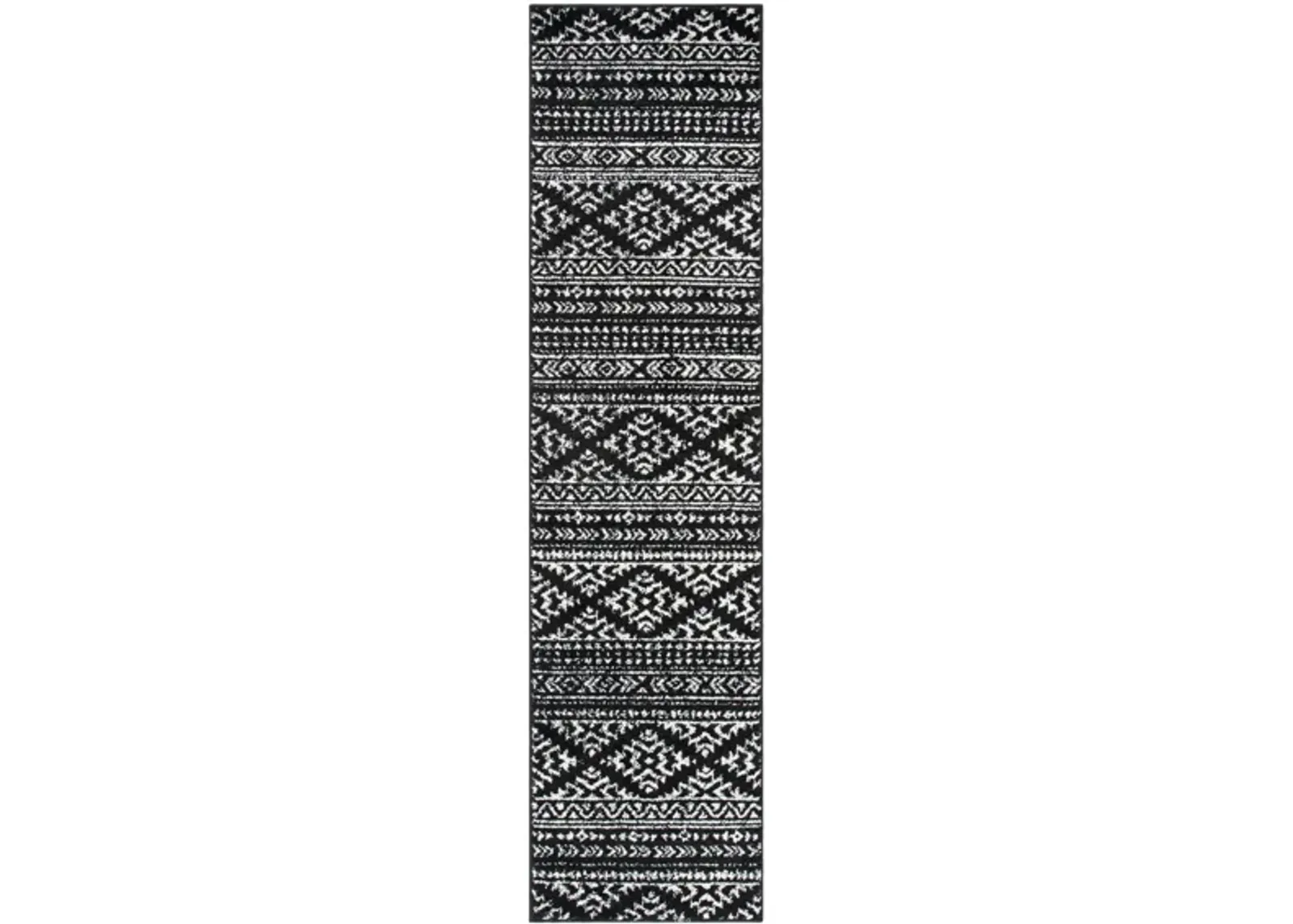 Tulum Runner Rug in Black/Ivory by Safavieh