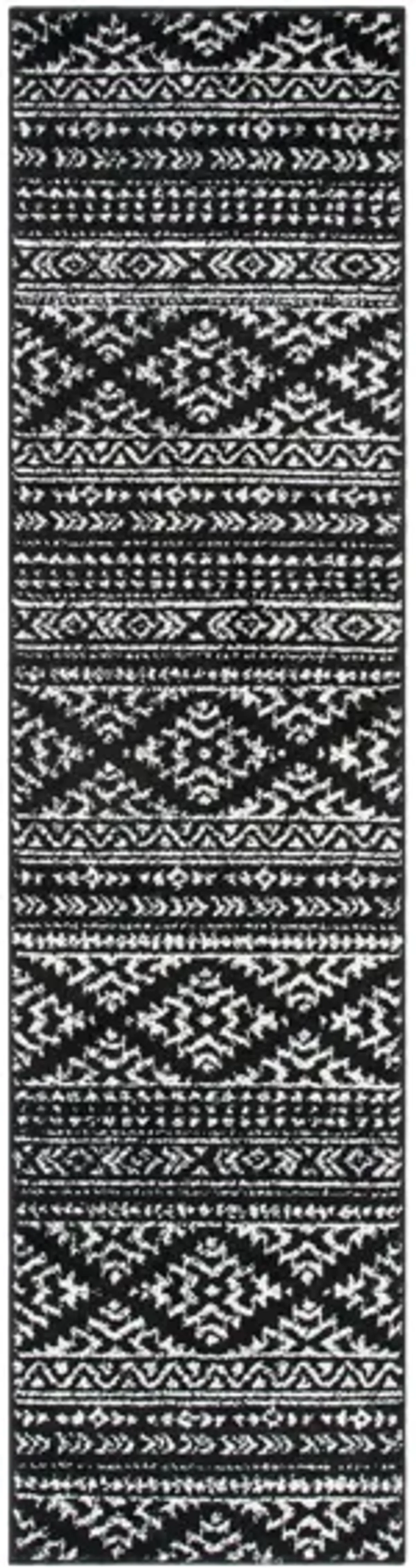 Tulum Runner Rug in Black/Ivory by Safavieh