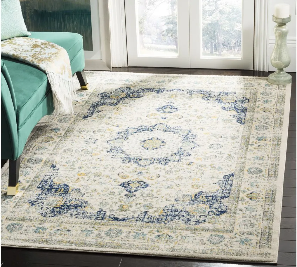 Evoke Area Rug in Ivory/Blue by Safavieh