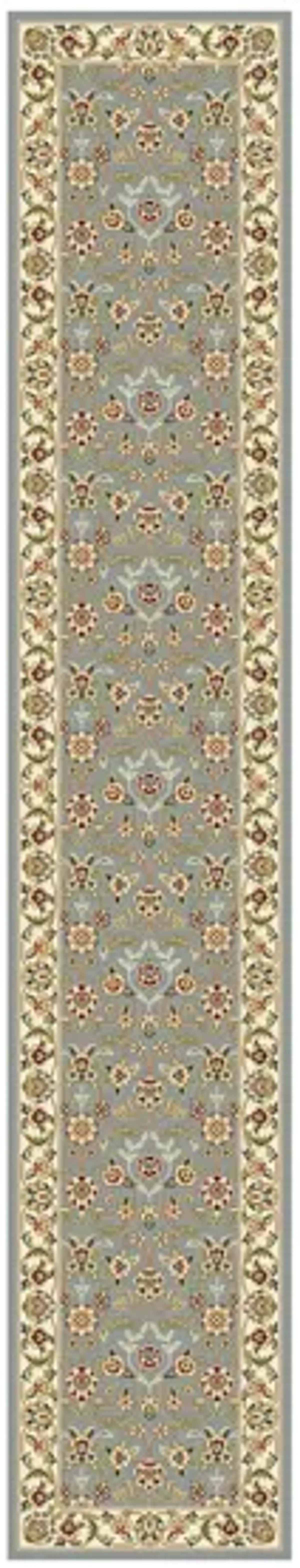 Wimbledon Runner Rug Long in Light Blue / Ivory by Safavieh