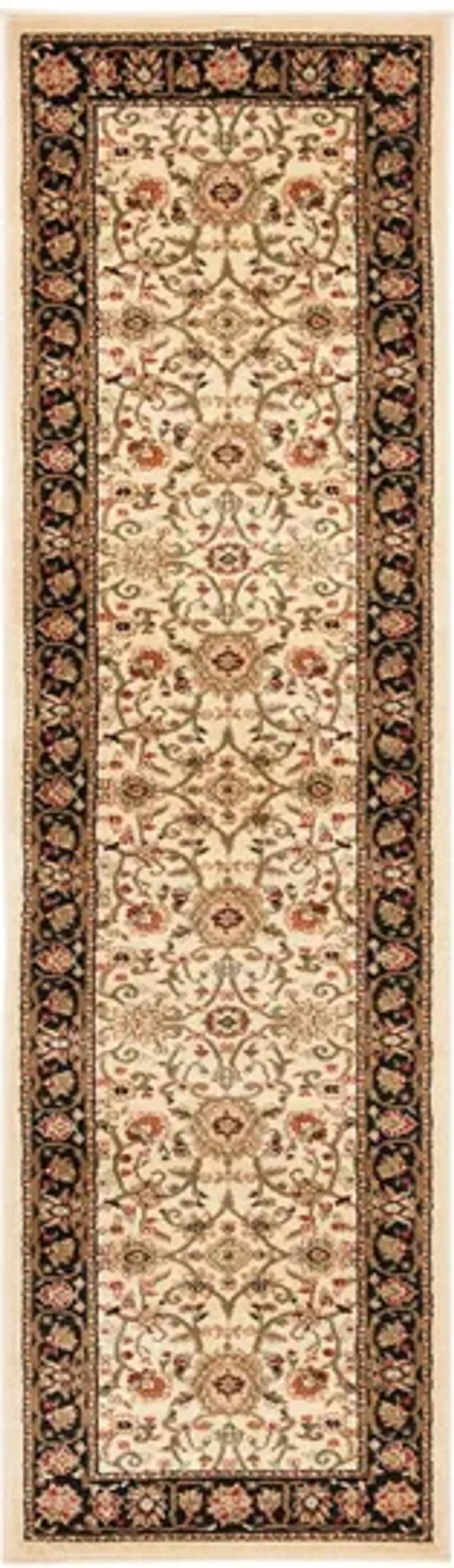 Lyndhurst Runner Rug in Ivory / Black by Safavieh