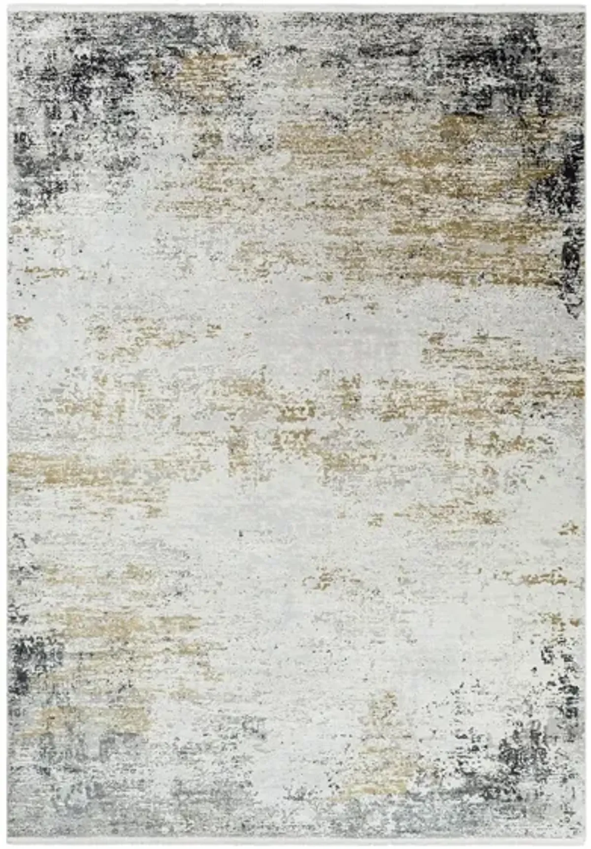 Solaris Distressed Rug in Medium Gray, Taupe, Bright Yellow, White by Surya