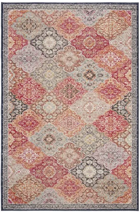 Montage III Area Rug in Red & Aqua by Safavieh