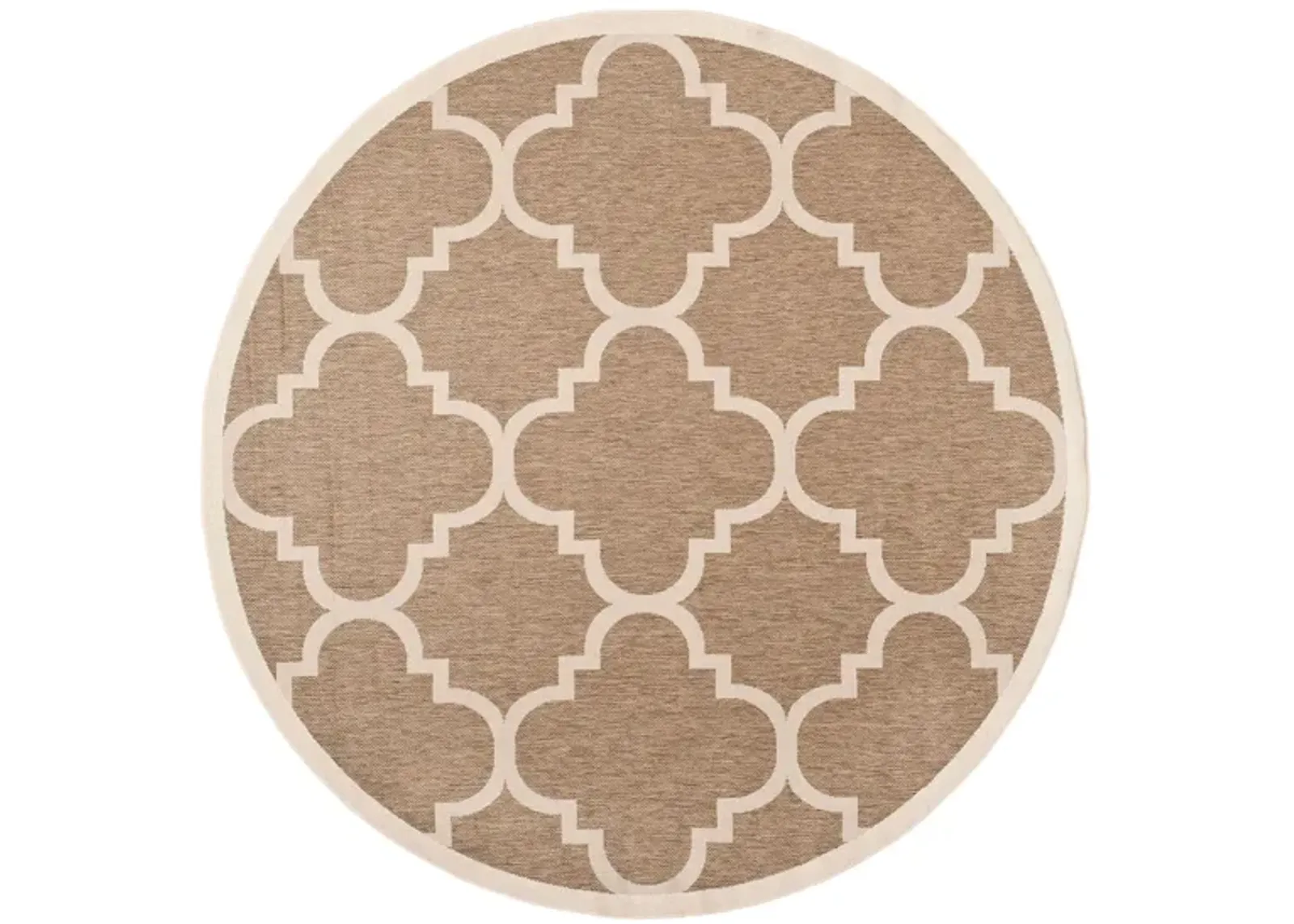 Courtyard Morocco Indoor/Outdoor Area Rug Round in Brown by Safavieh