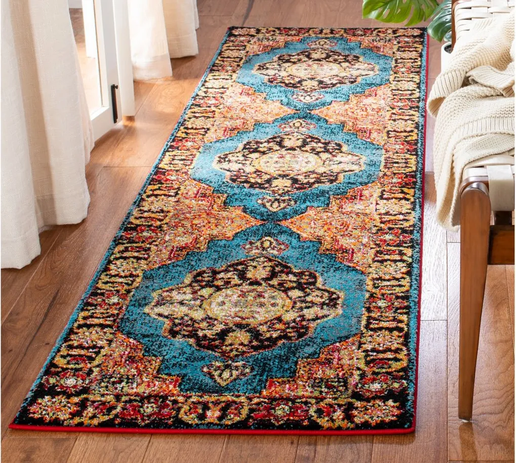 Vintage Hamadan I Area Rug in Gold & Light Blue by Safavieh