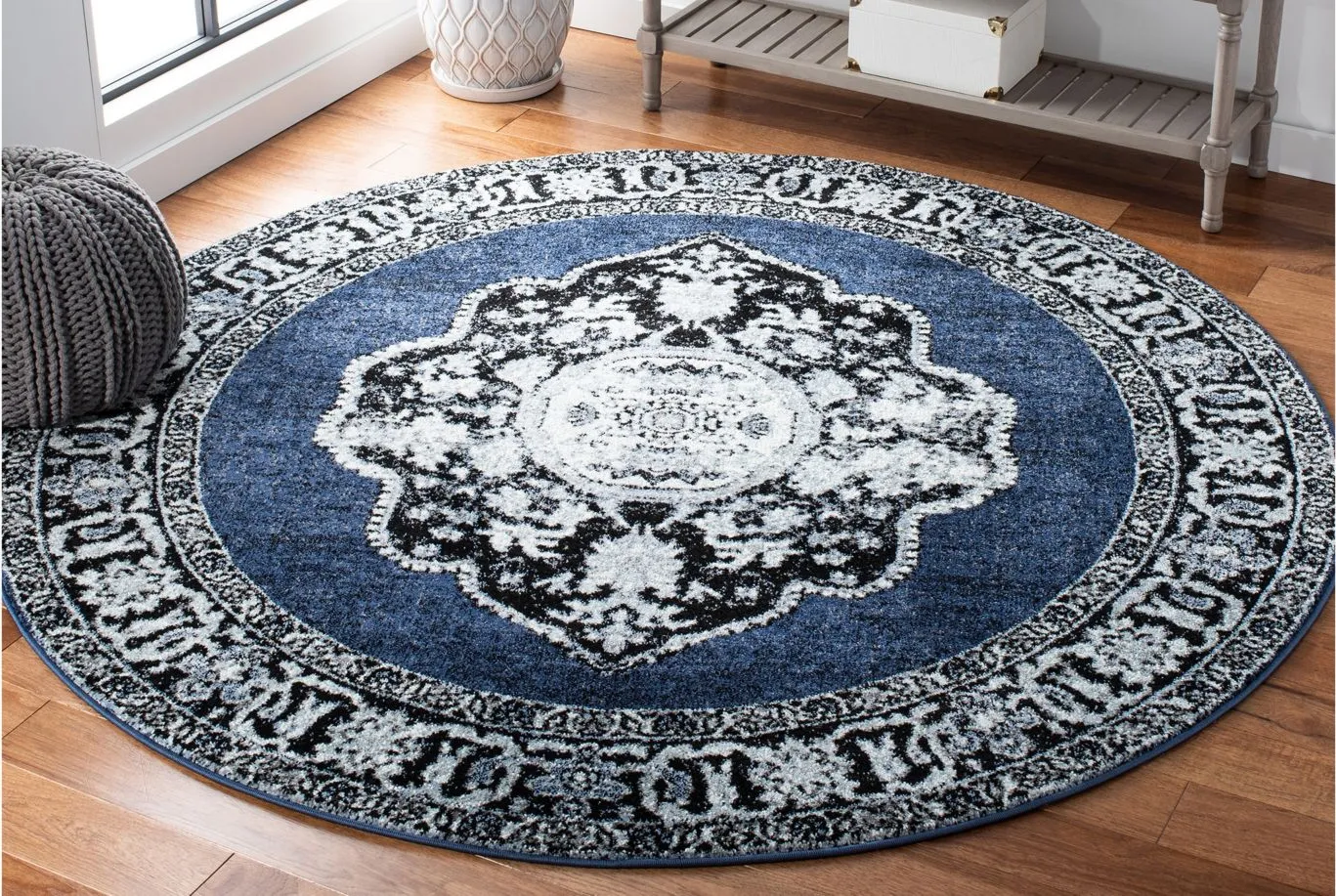 Vintage Hamadan I Area Rug in Blue & Grey by Safavieh