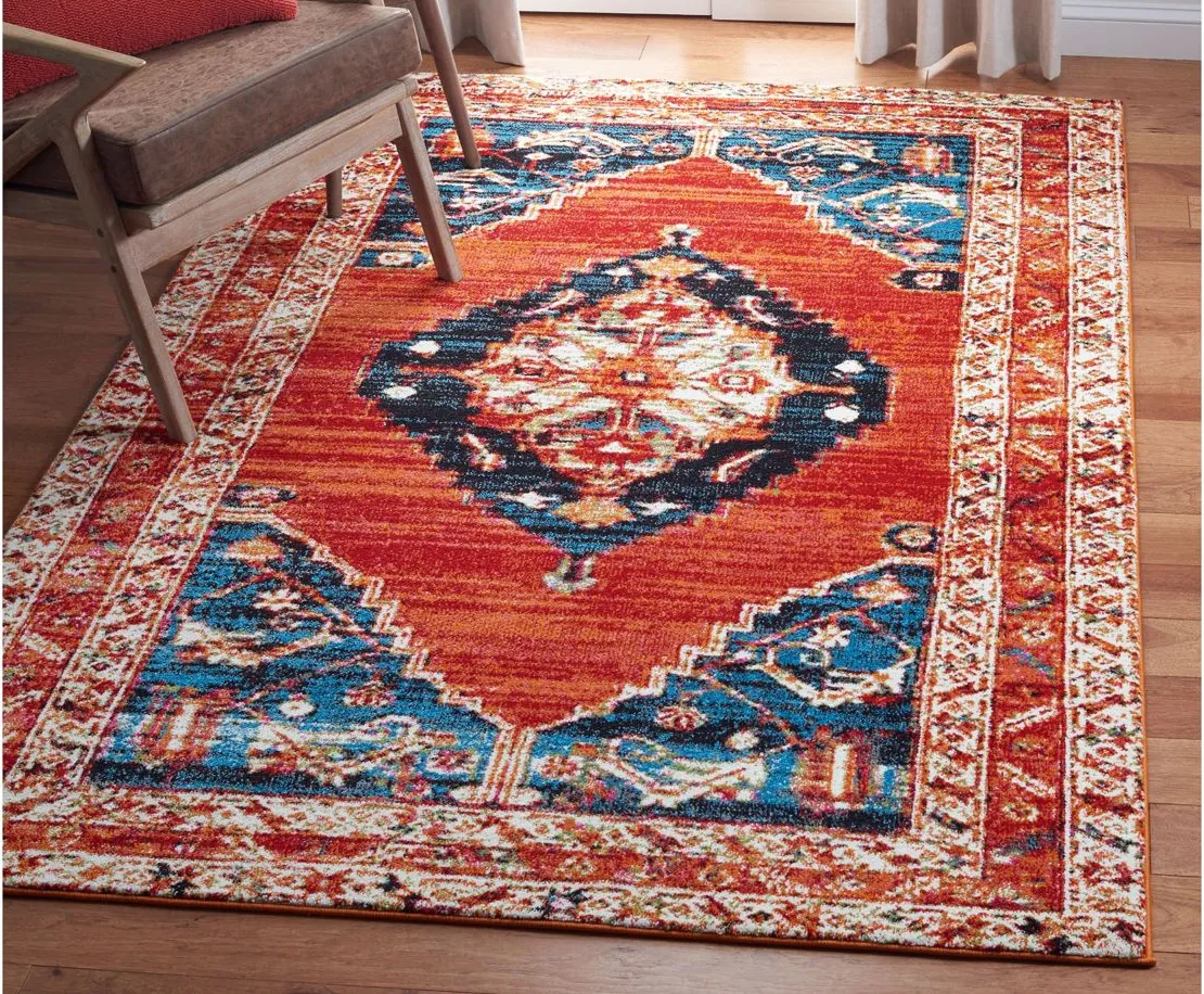 Vintage Hamadan II Area Rug in Red & Navy by Safavieh