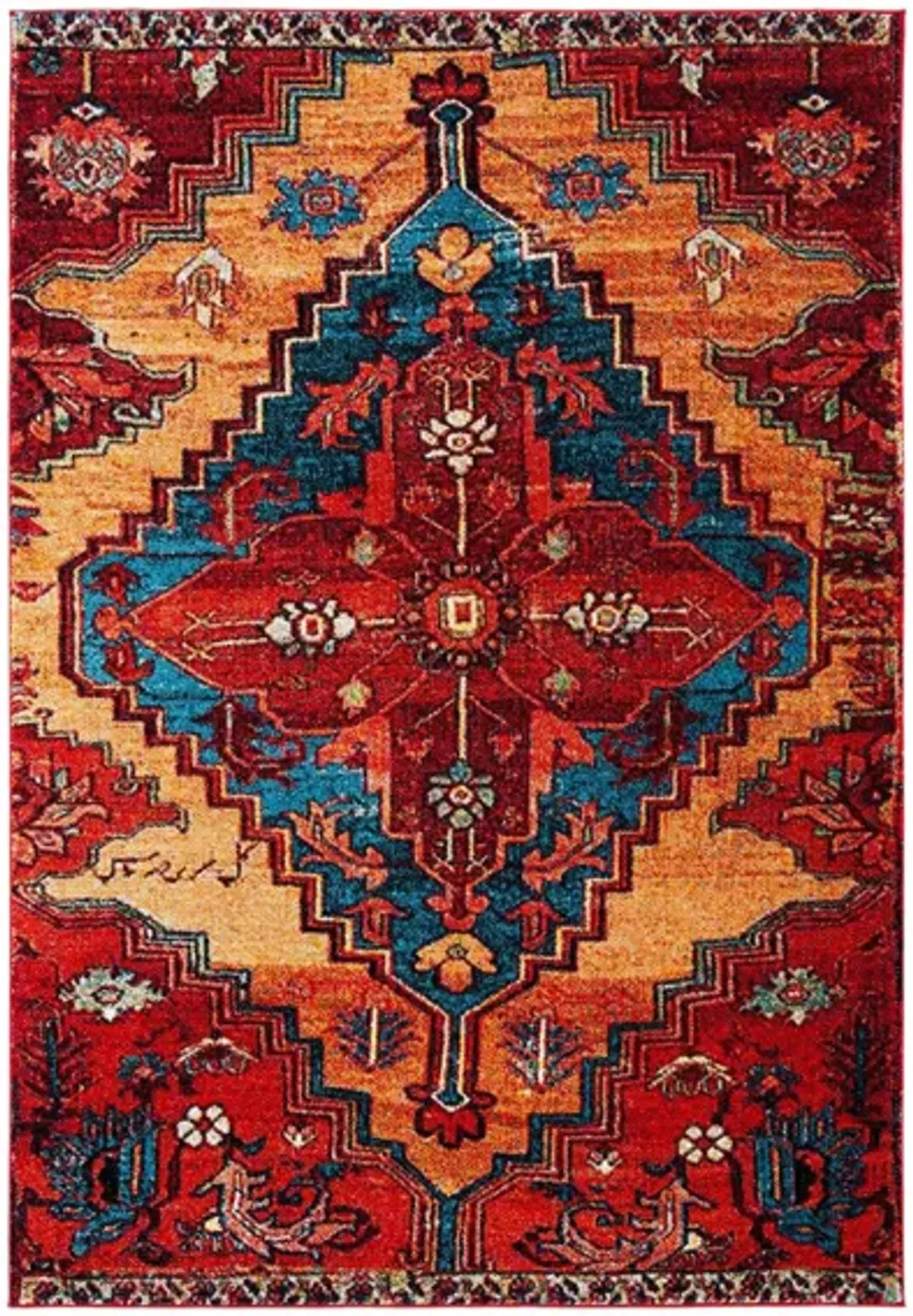 Vintage Hamadan II Area Rug in Red & Blue by Safavieh