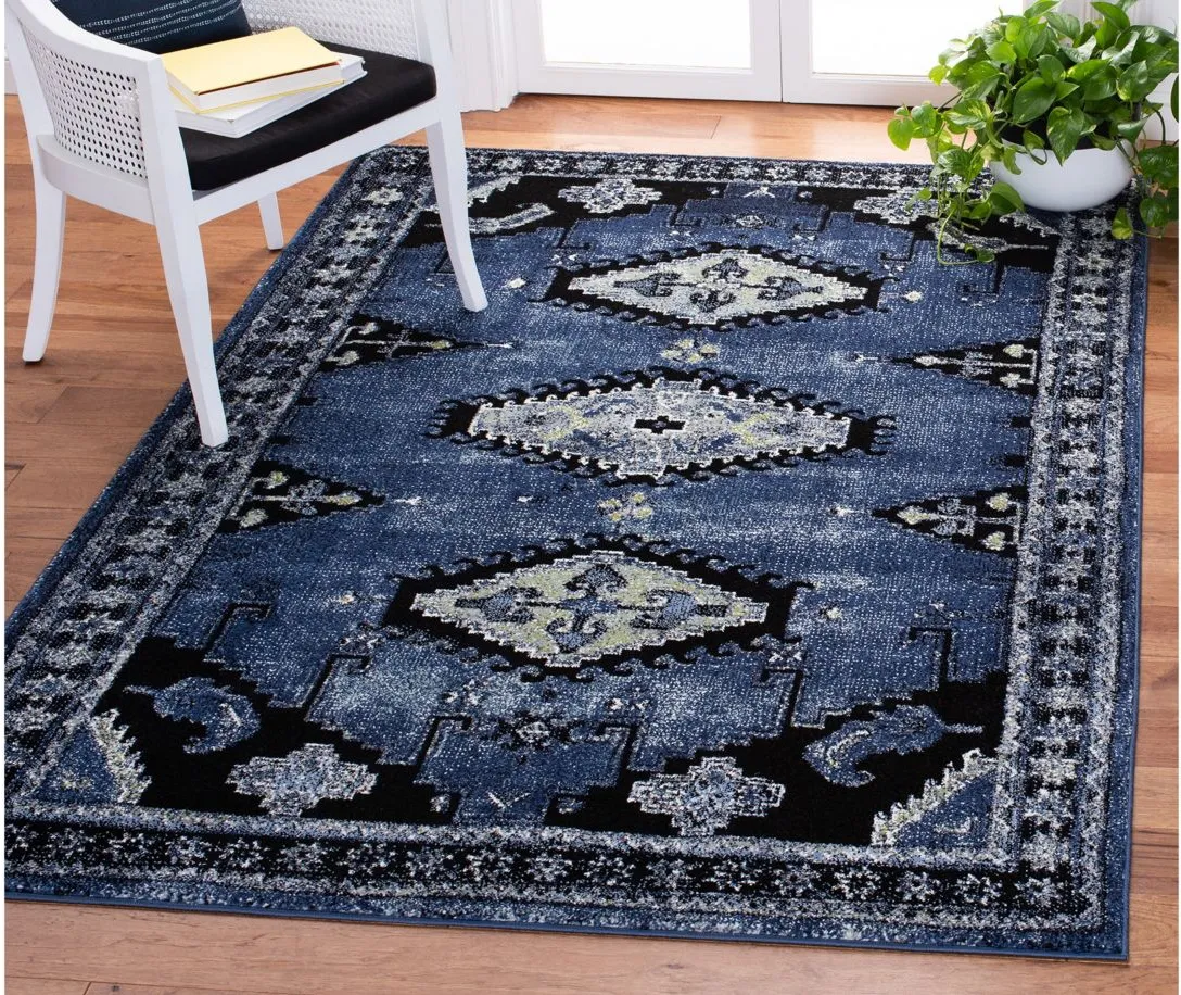 Vintage Hamadan II Area Rug in Blue & Black by Safavieh