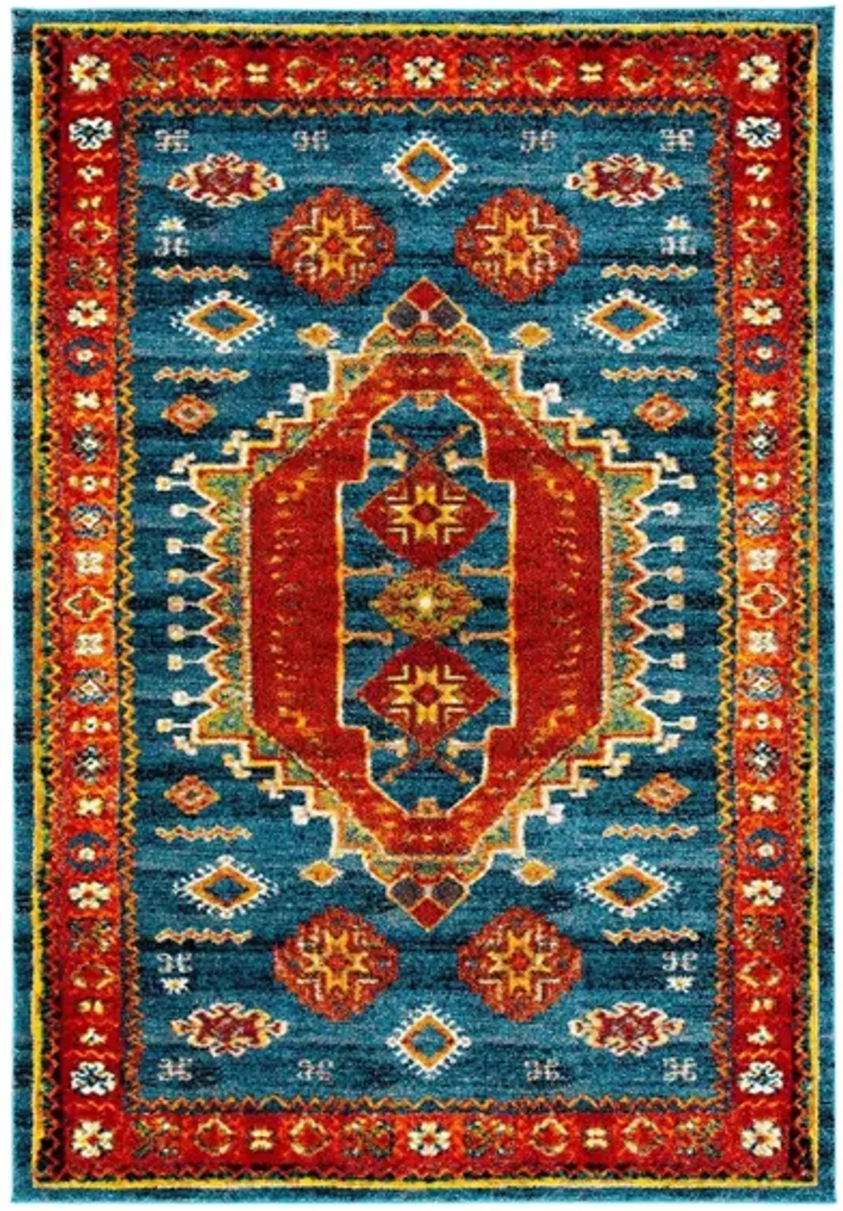 Vintage Hamadan II Area Rug in Blue & Orange by Safavieh