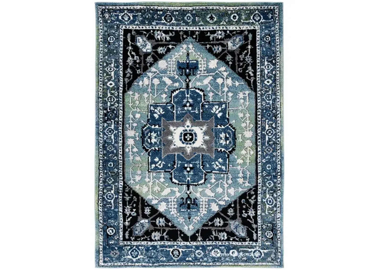 Vintage Hamadan III Area Rug in Blue & Light Green by Safavieh