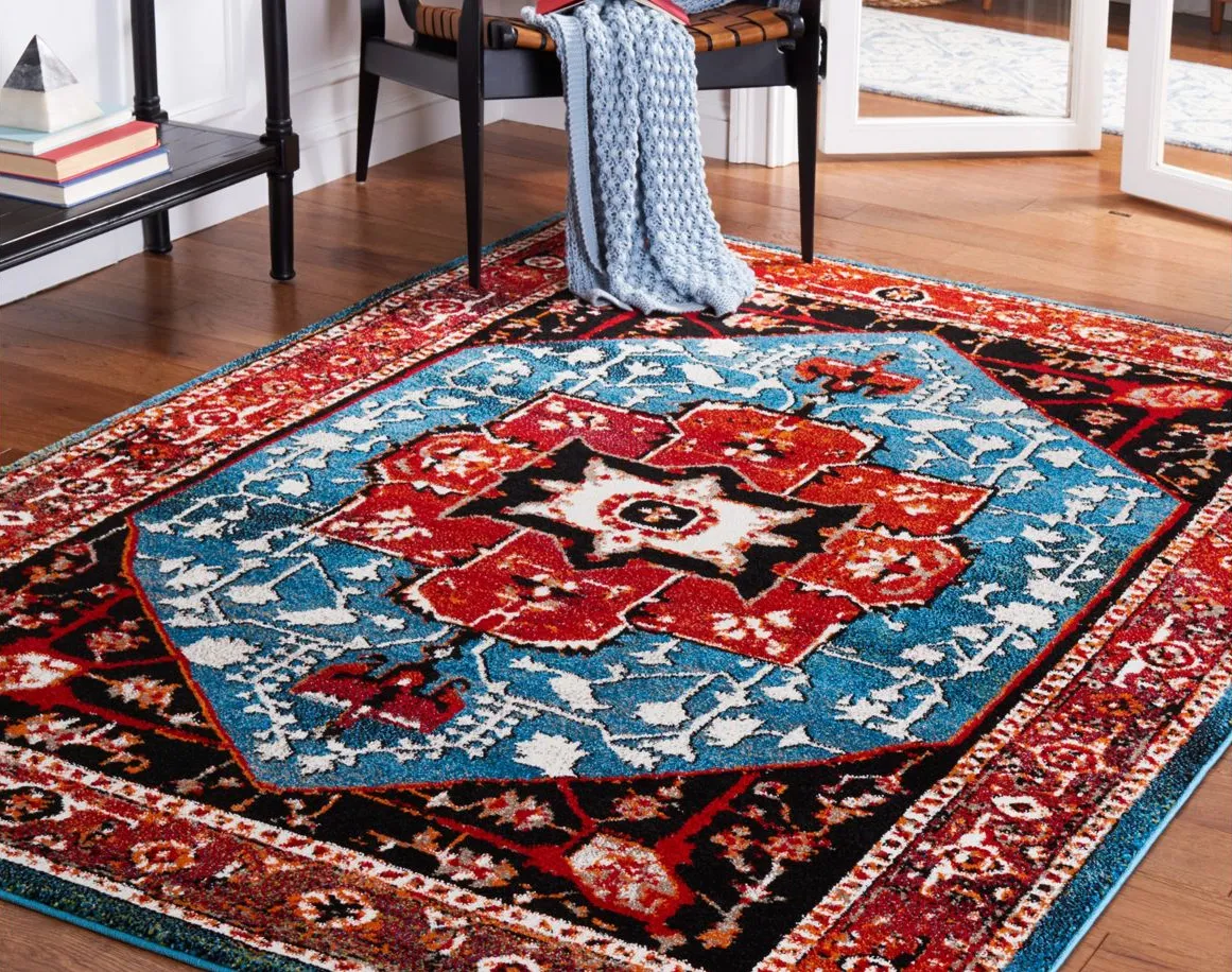 Vintage Hamadan III Area Rug in Red & Blue by Safavieh