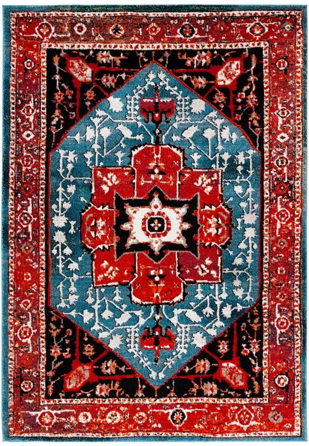 Vintage Hamadan III Area Rug in Red & Blue by Safavieh