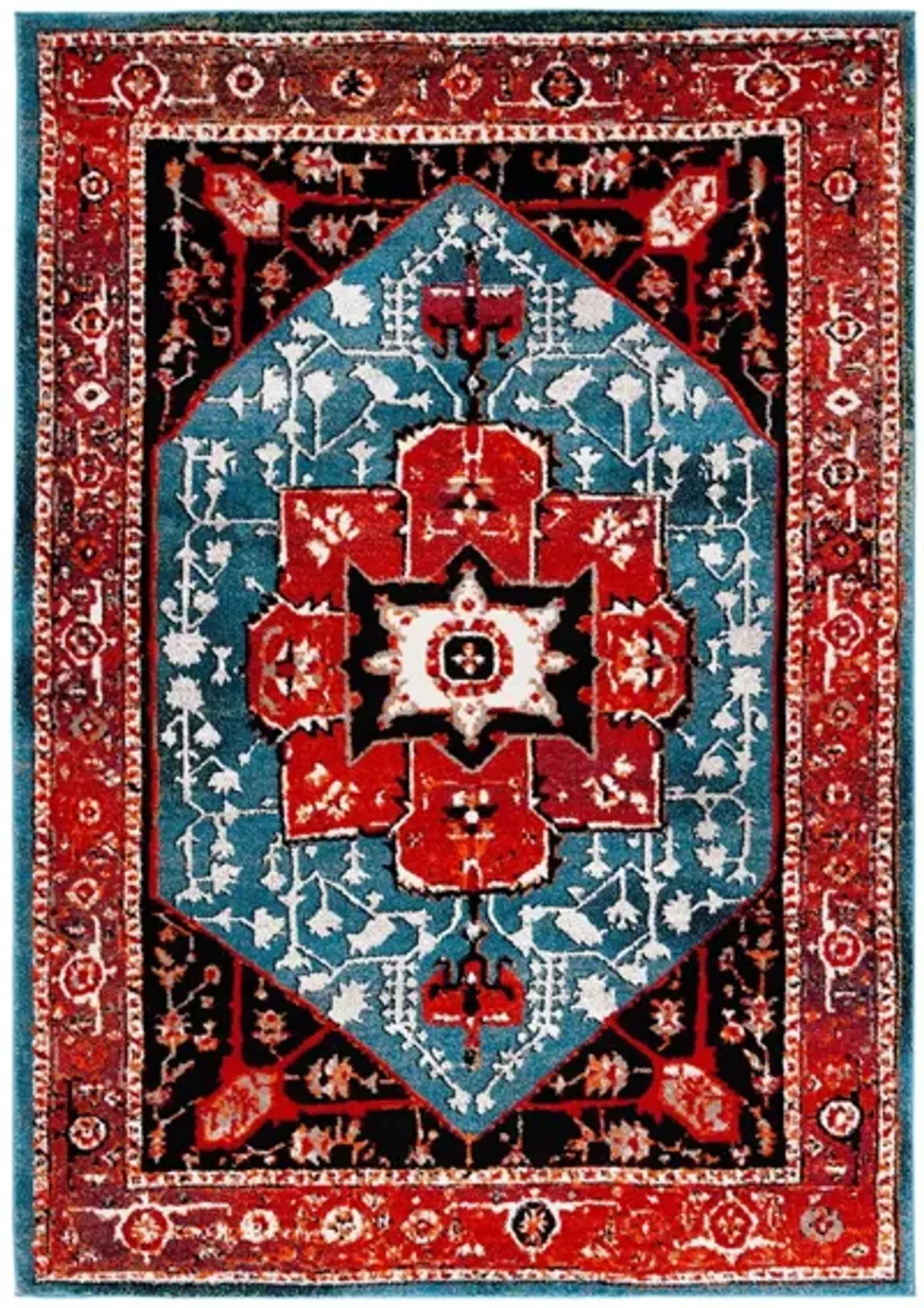 Vintage Hamadan III Area Rug in Red & Blue by Safavieh