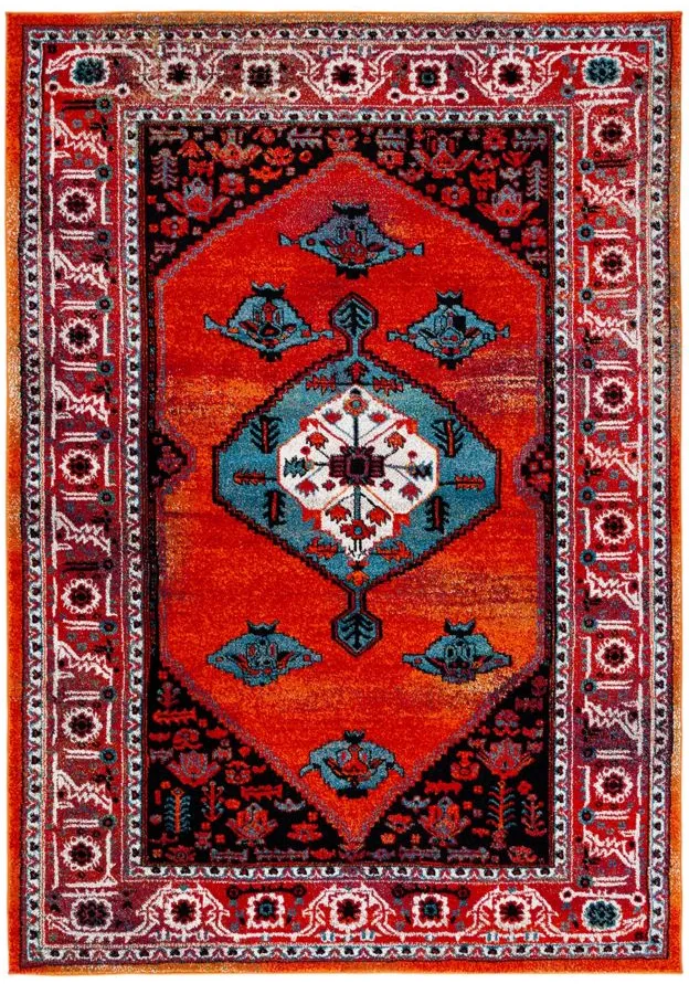 Vintage Hamadan III Area Rug in Red & Blue by Safavieh