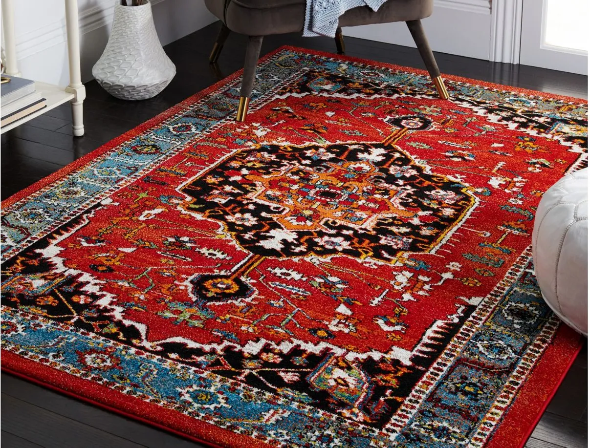 Vintage Hamadan IV Area Rug in Red & Blue by Safavieh