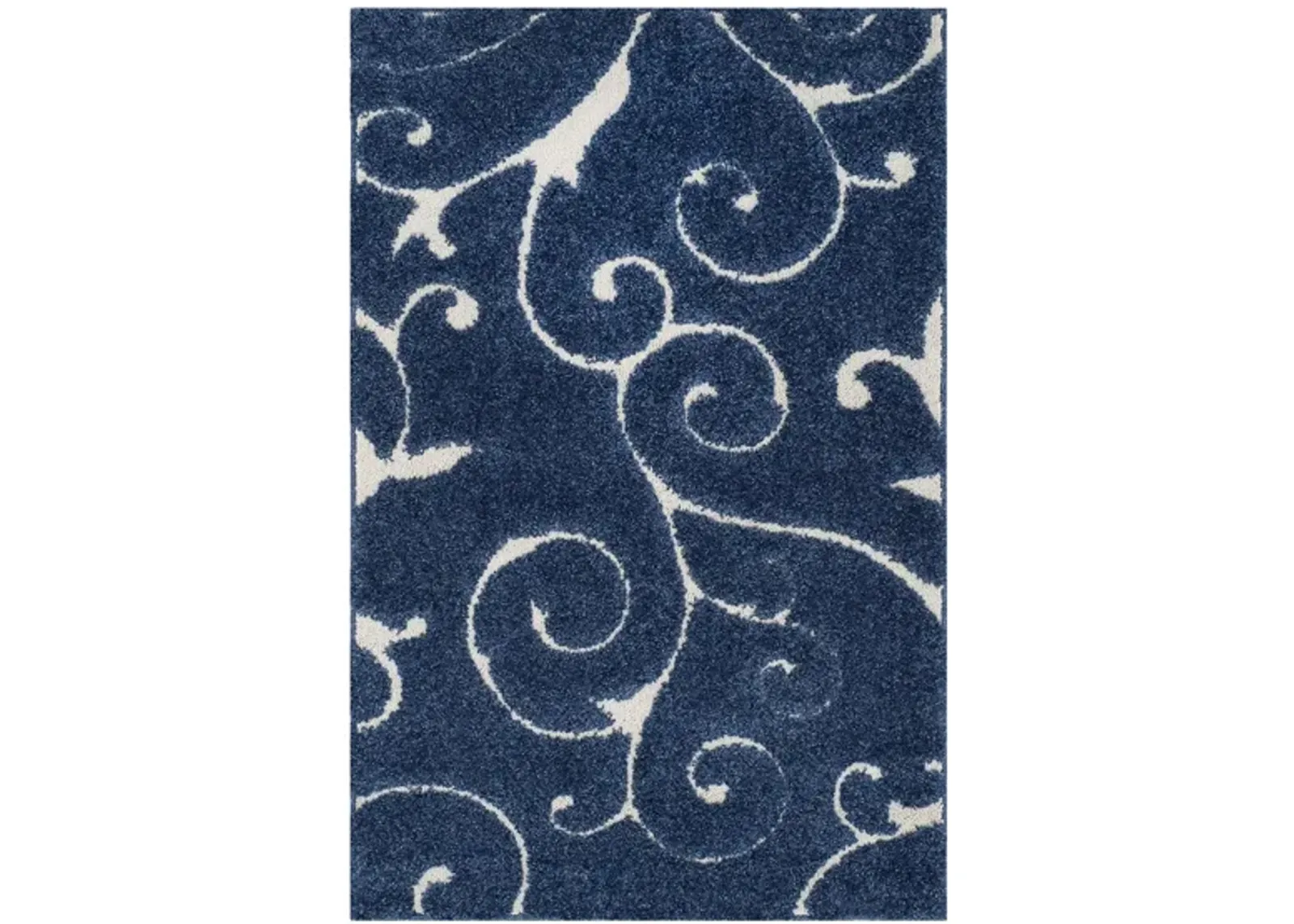 Florida Shag Area Rug in DarkBlue/Cream by Safavieh