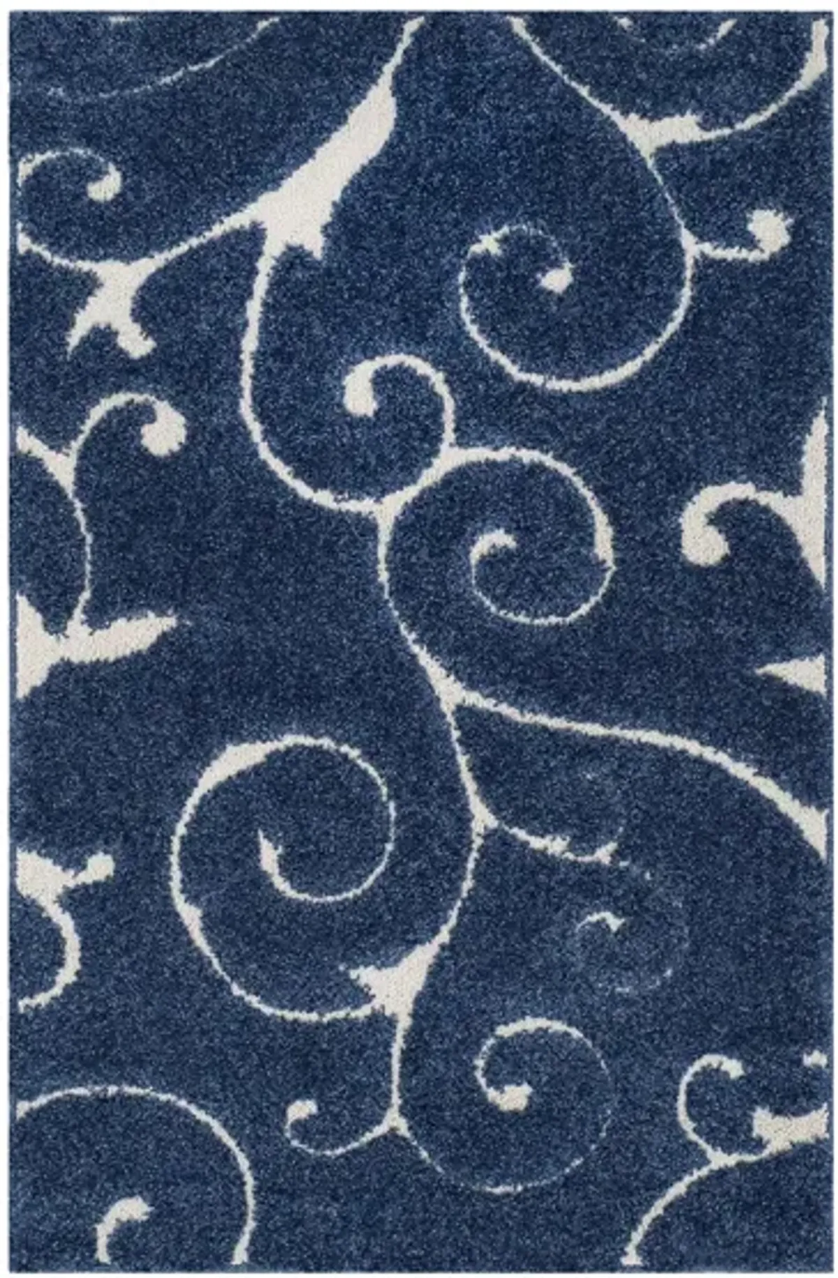 Florida Shag Area Rug in DarkBlue/Cream by Safavieh